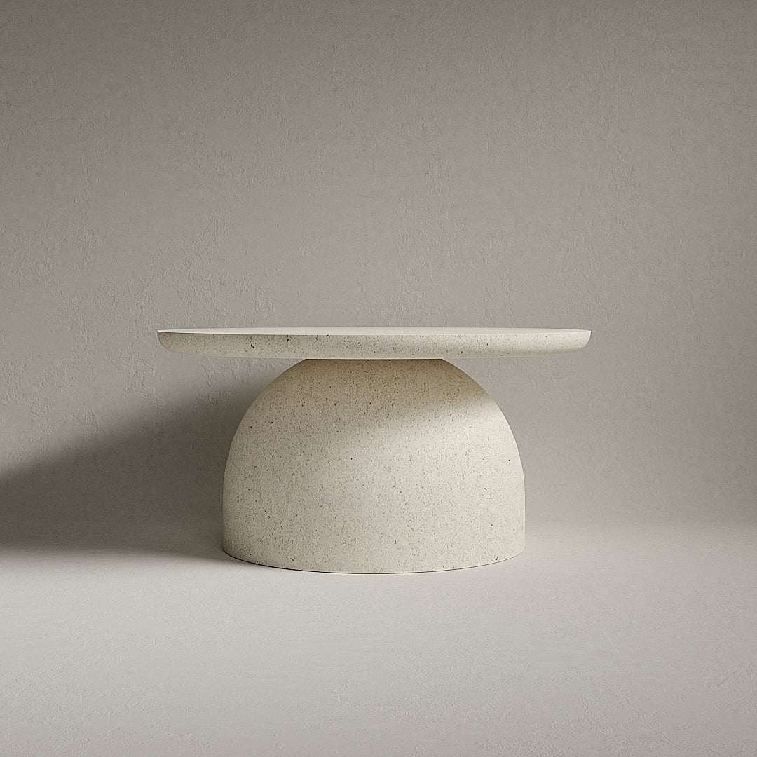 Solum — Round Outdoor Coffee Table in Micro Concrete