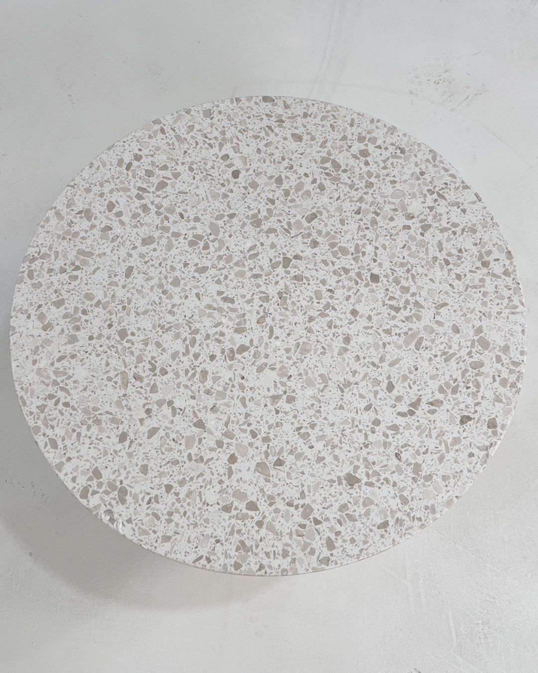 TerraMix Legno — Low Wood-Leg Coffee Table with Terrazzo Top