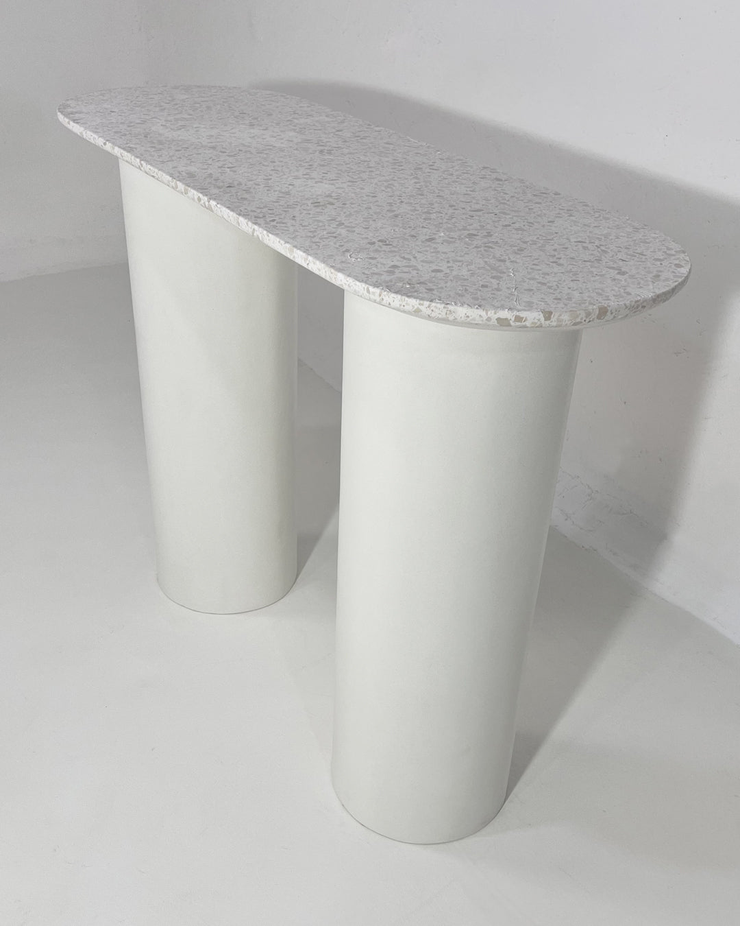 TerraMix Linea — Concrete Console Table with Terrazzo Top