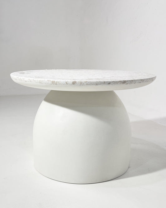 TerraMix Solum — Sculptural Concrete Coffee Table with Terrazzo Top