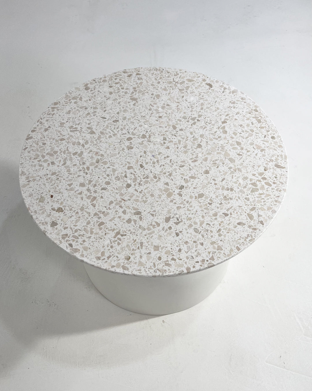 TerraMix Solum — Sculptural Concrete Coffee Table with Terrazzo Top
