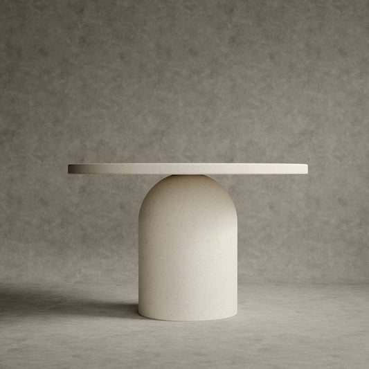 Micro concrete dining table Adansonia diameter 120 cm height 75 cm.