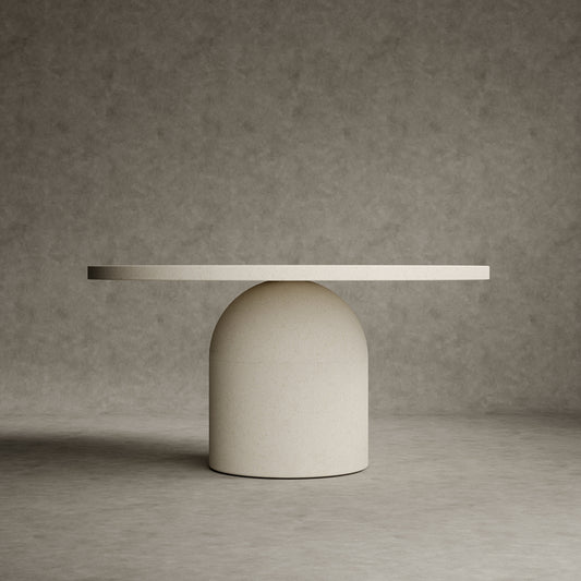 Micro concrete dining table Adansonia diameter 150 cm height 75 cm.