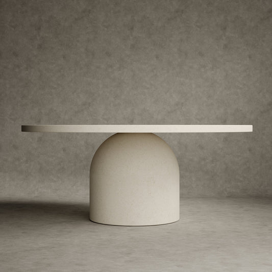 Micro concrete dining table Adansonia diameter 180 cm height 75 cm.