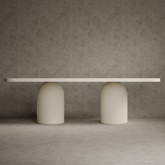 Micro concrete dining table rectangular Adansonia length 240 cm width 120 cm.